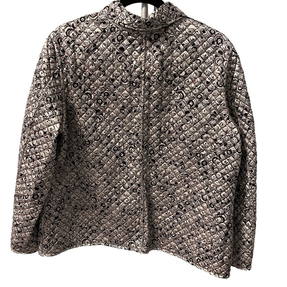 Chico’s Size 2 - Reversible Quilted Lightweight Jacket - Red, White, Black $129 - Picture 3 of 12